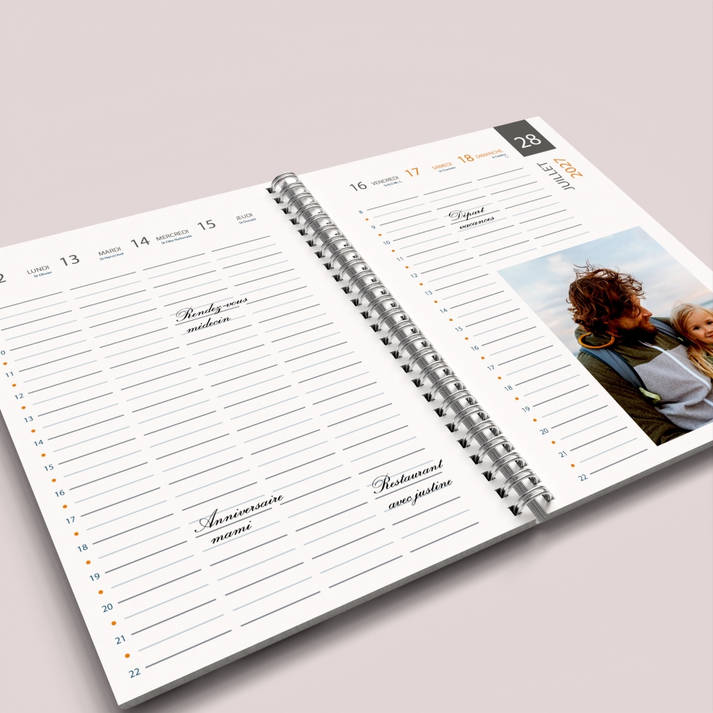 Agenda photo personnalisé