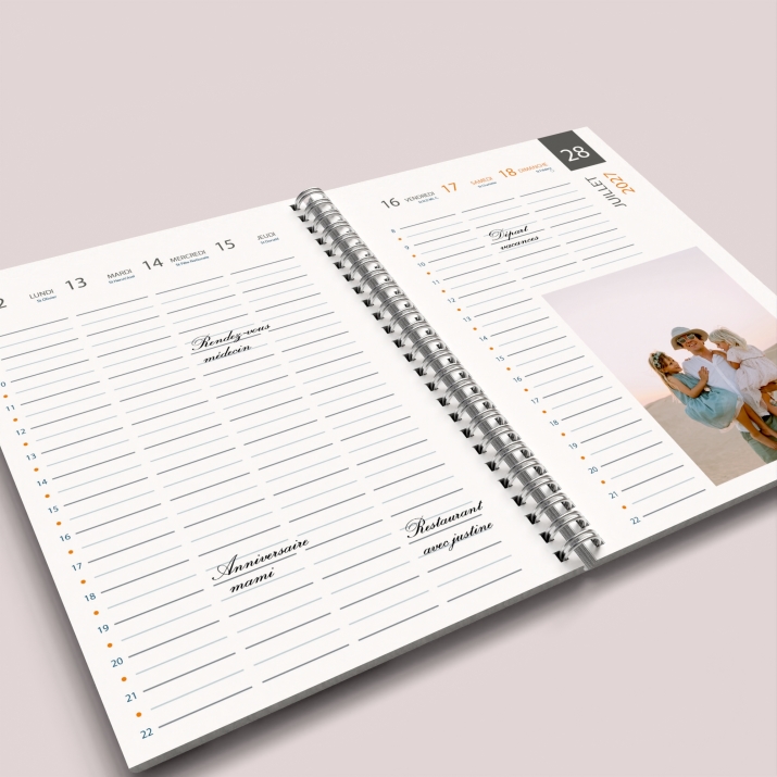 Agenda photo personnalisé