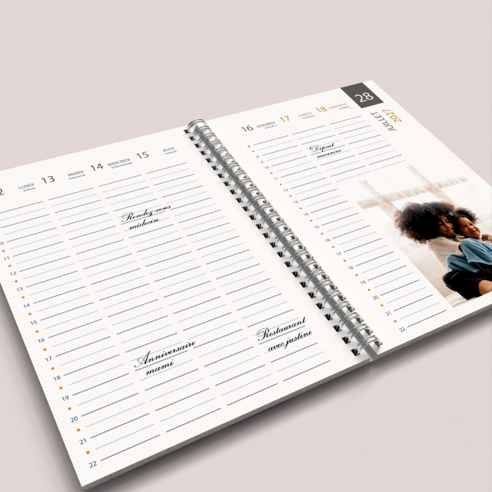 Agenda photo personnalisé