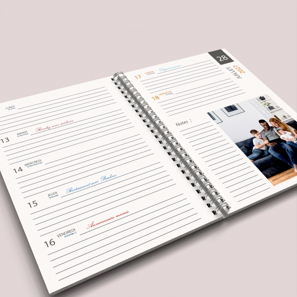 Agenda photo personnalisé