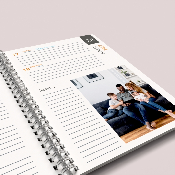 Agenda photo personnalisé