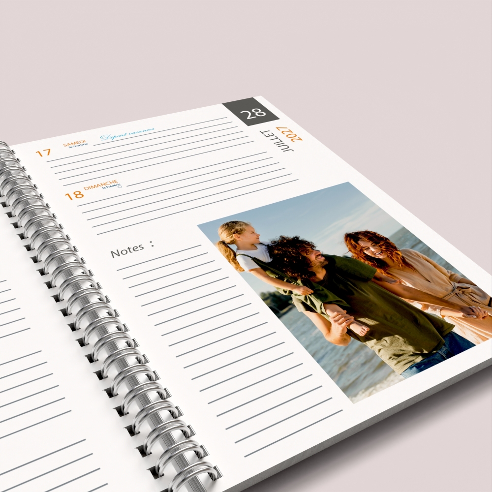 Agenda photo personnalisé