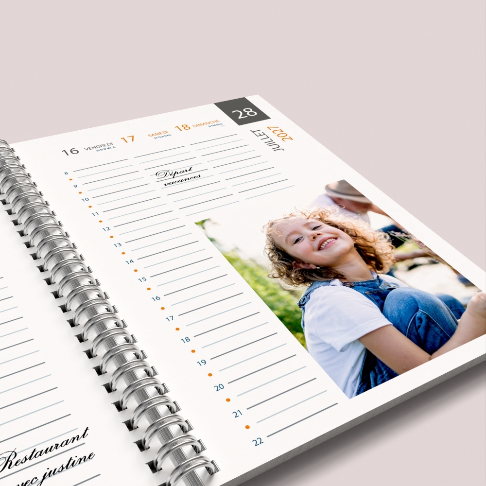 Agenda photo personnalisé