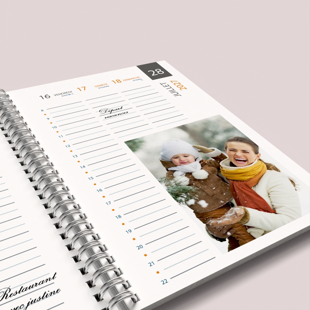 Agenda photo personnalisé