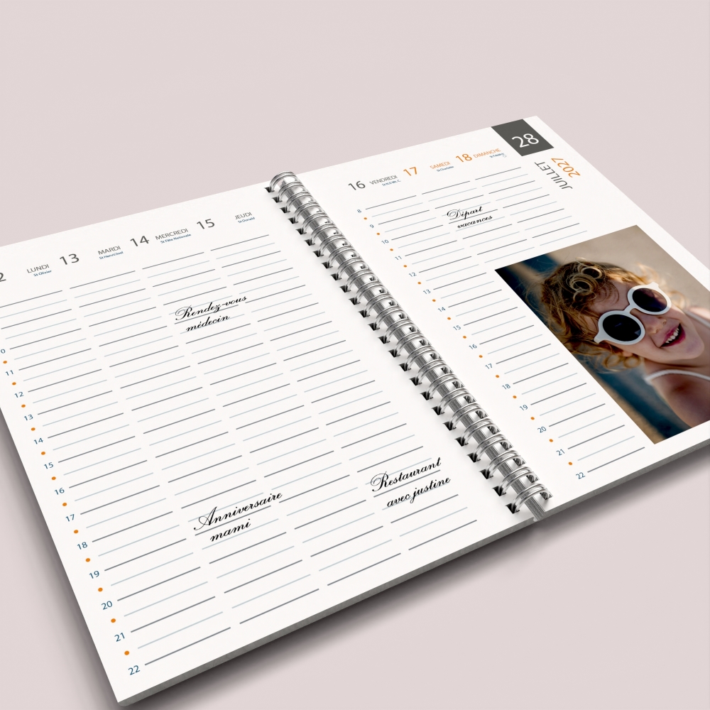 Agenda photo personnalisé