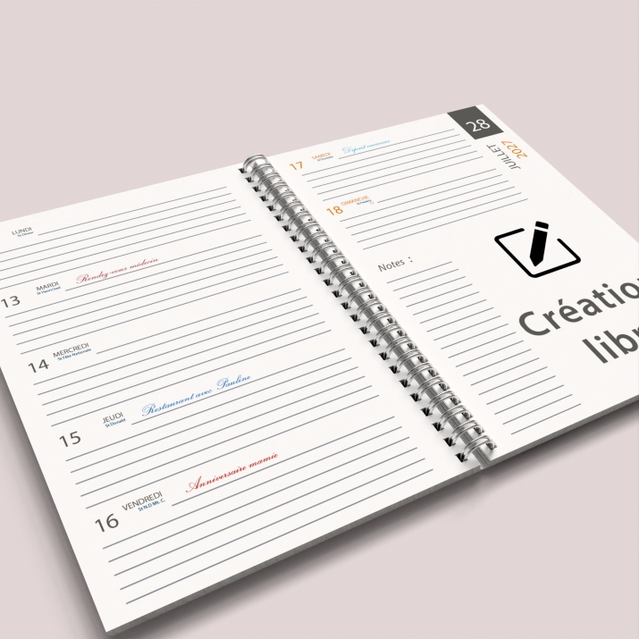 Agenda photo personnalisé