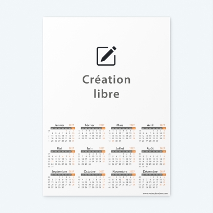 Calendrier photo une page XL