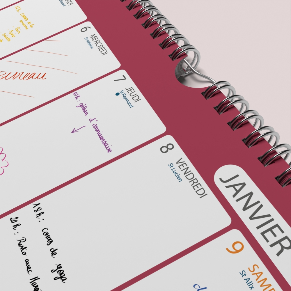 Calendrier photo mural semainier