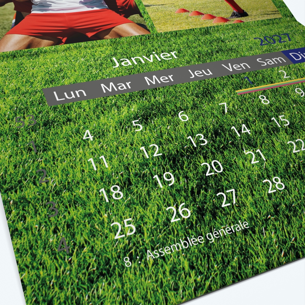 Calendrier agrafé Classic - Grille calendaire personnalisable