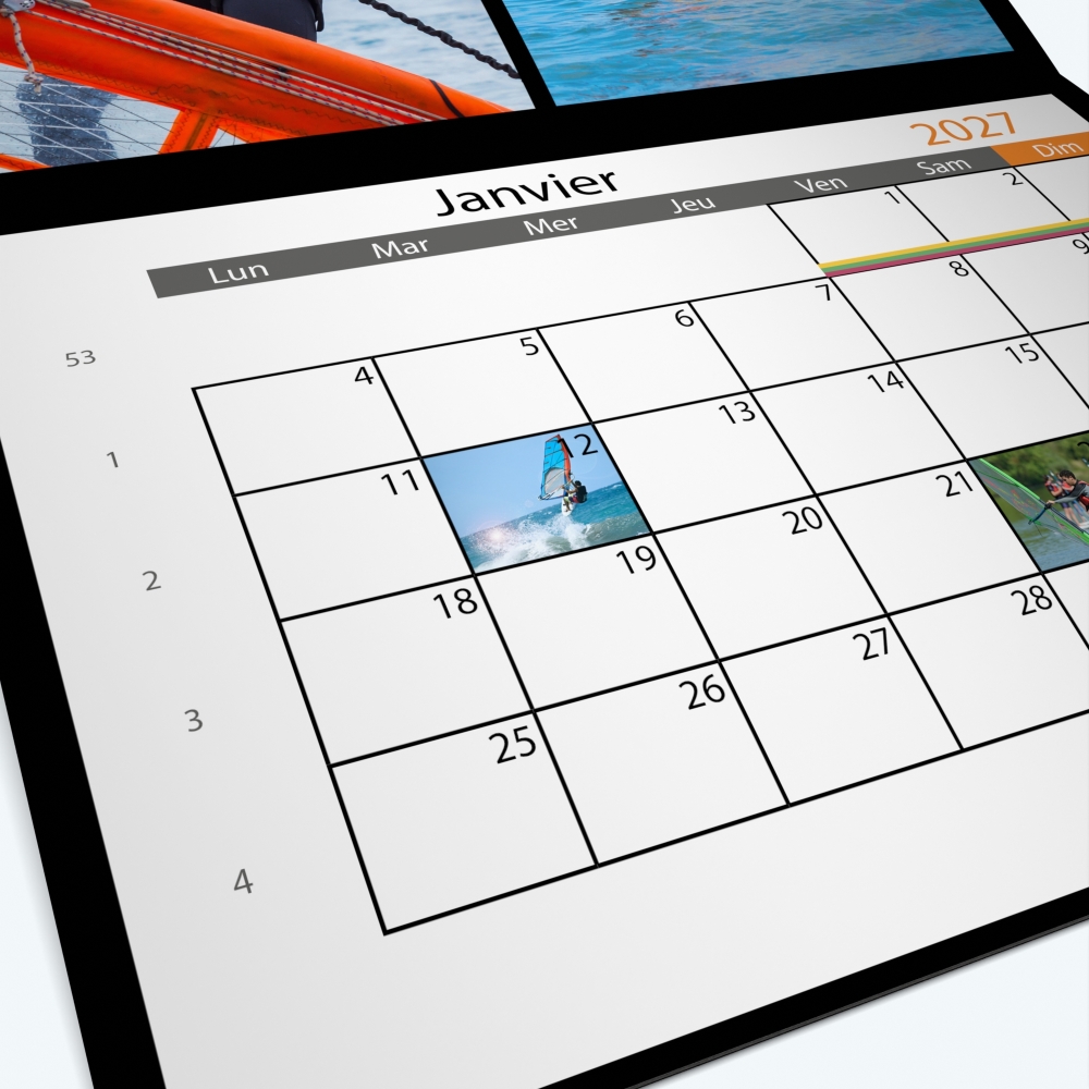 Calendrier agrafé Photo Date
