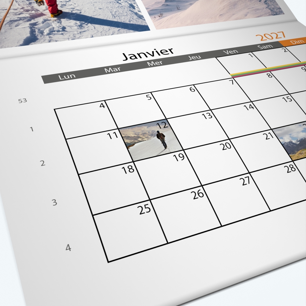 Calendrier agrafé Photo Date