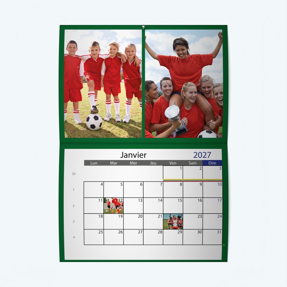 Calendrier agrafé Photo Date