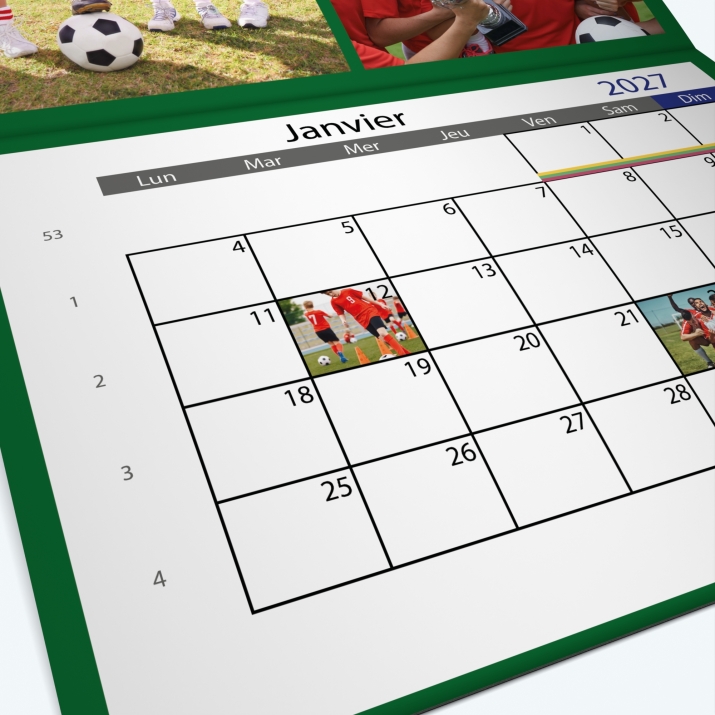 Calendrier agrafé Photo Date