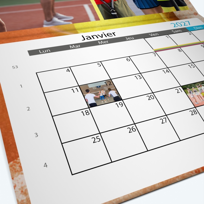 Calendrier agrafé Photo Date
