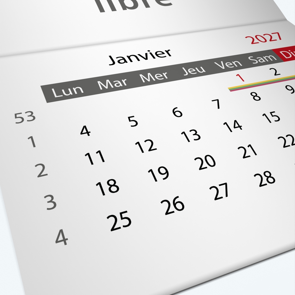 Calendrier agrafé Classic - Grille calendaire personnalisable