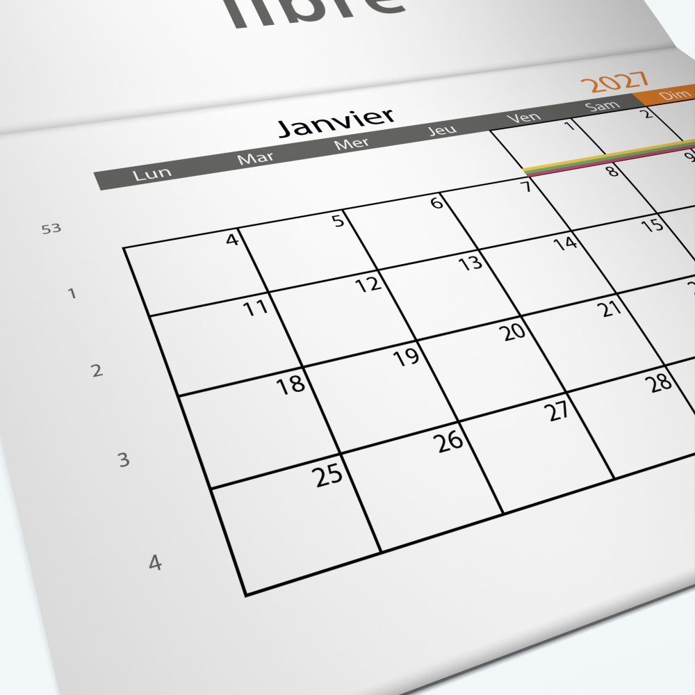 Calendrier agrafé Photo Date
