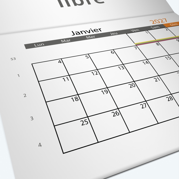 Calendrier agrafé Photo Date