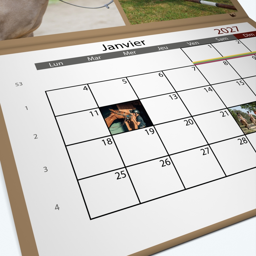 Calendrier agrafé Photo Date