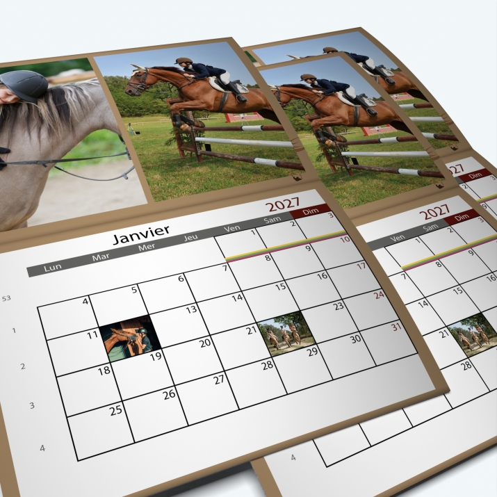 Calendrier agrafé Photo Date