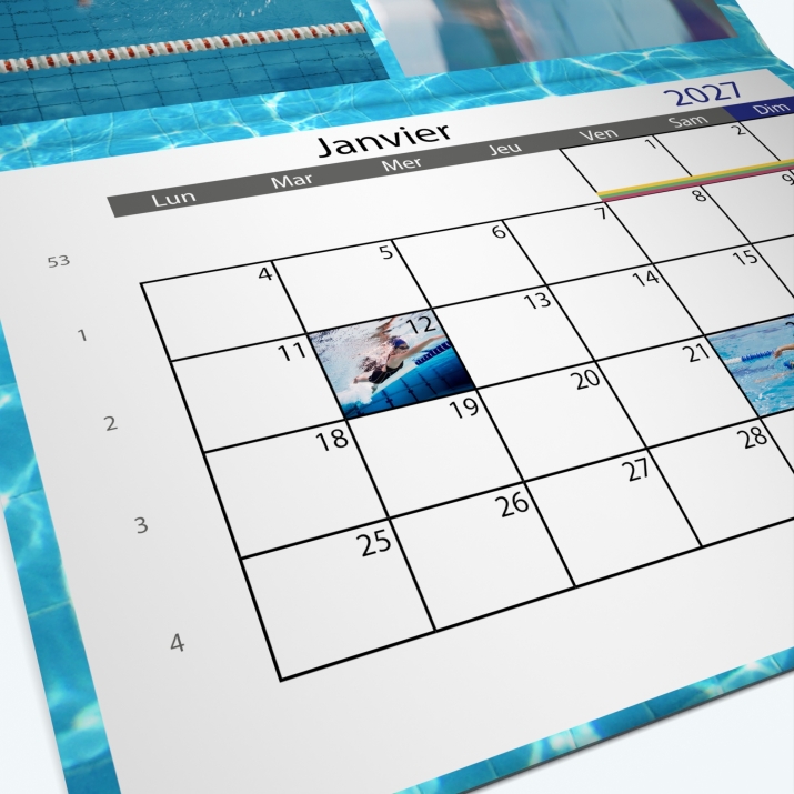 Calendrier agrafé Photo Date