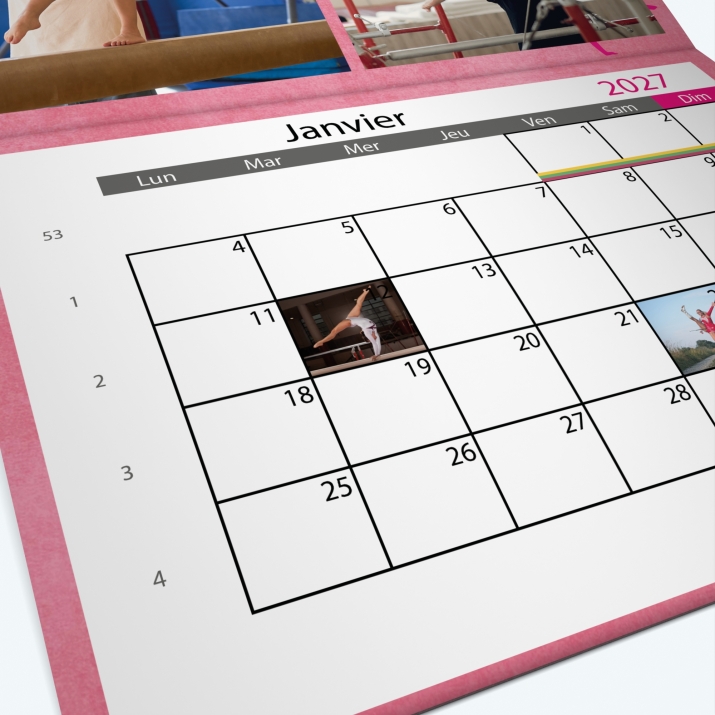 Calendrier agrafé Photo Date
