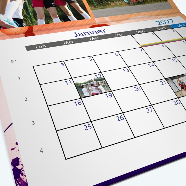Calendrier agrafé Photo Date