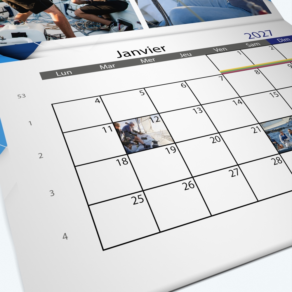 Calendrier agrafé Photo Date