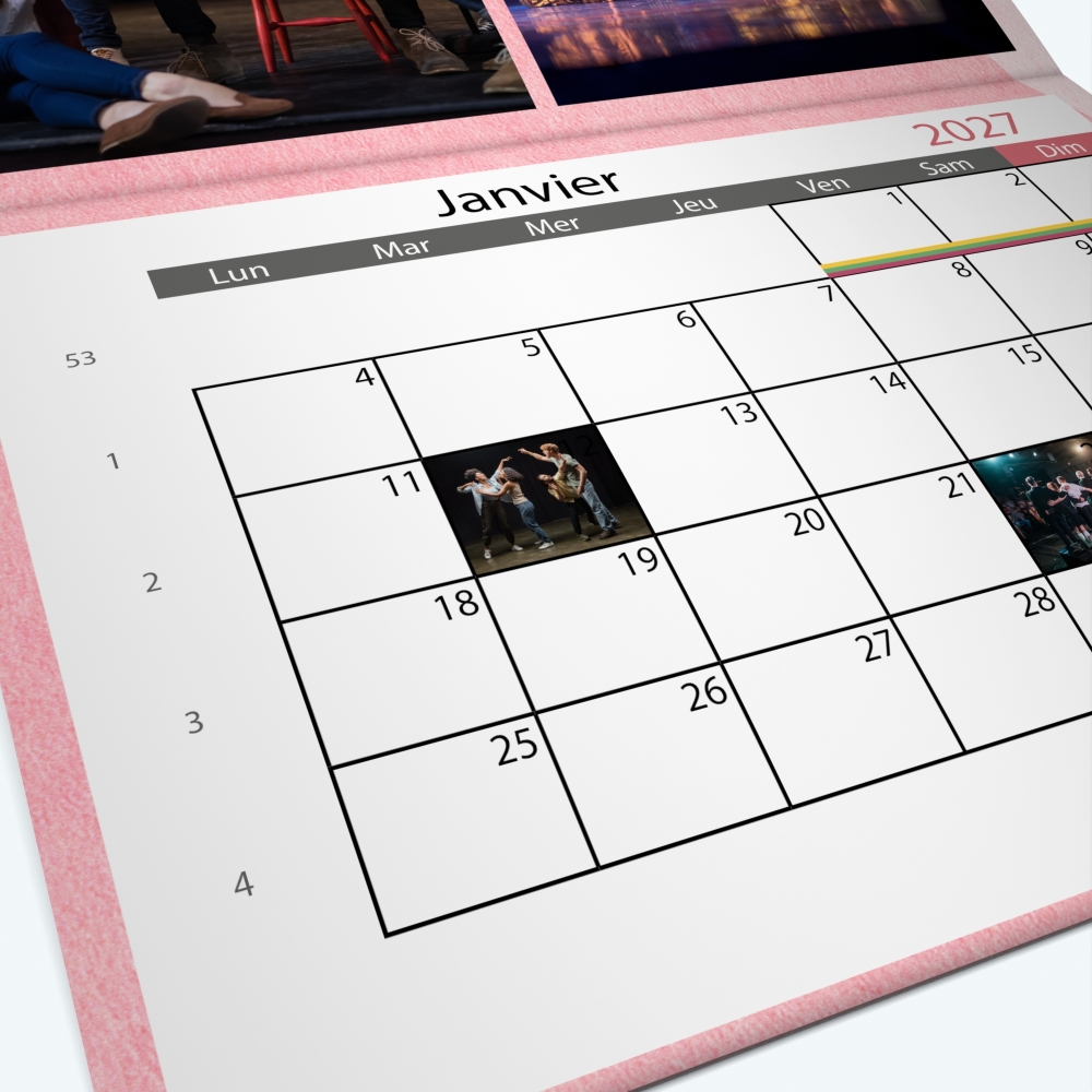 Calendrier agrafé Photo Date