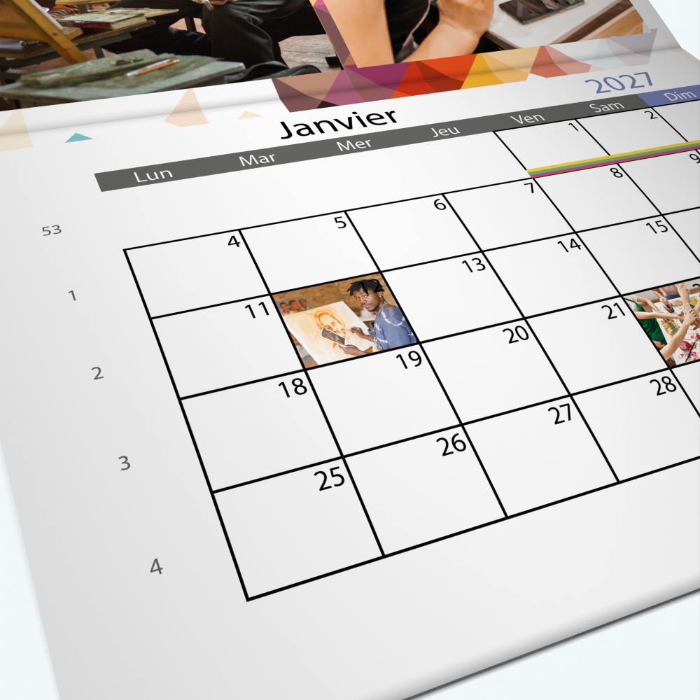 Calendrier agrafé Photo Date