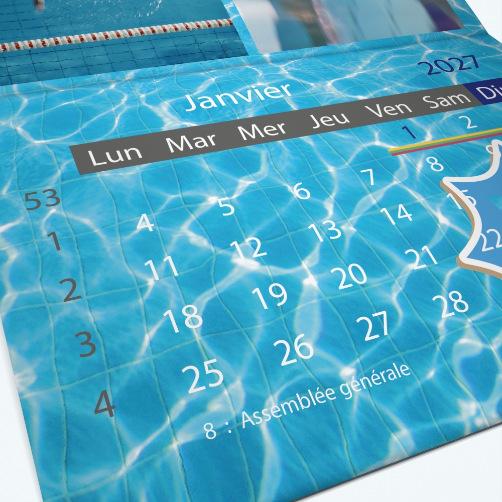 Calendrier agrafé Classic - Grille calendaire personnalisable