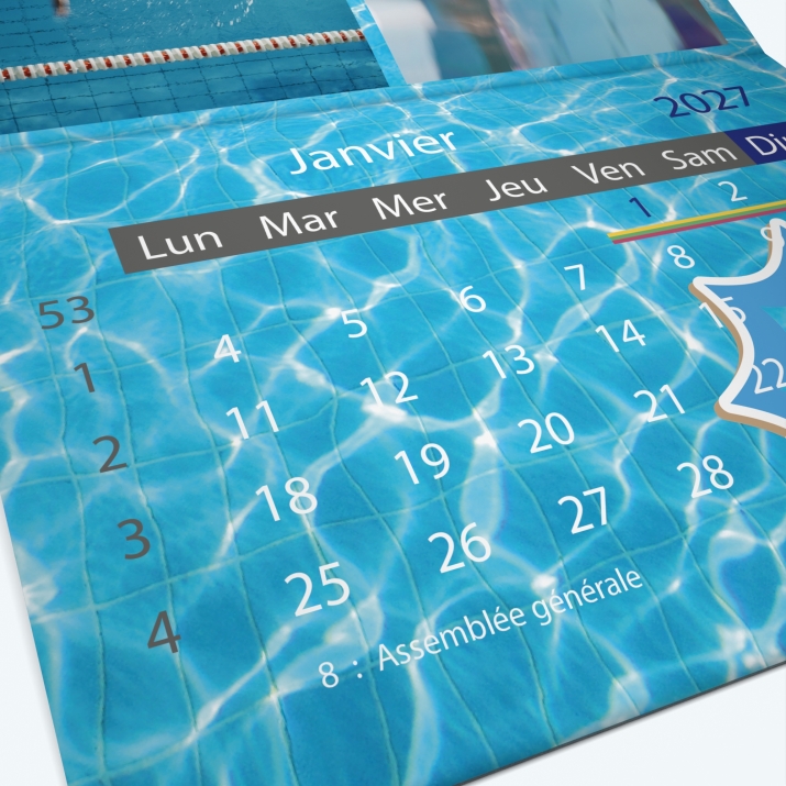 Calendrier agrafé Classic - Grille calendaire personnalisable