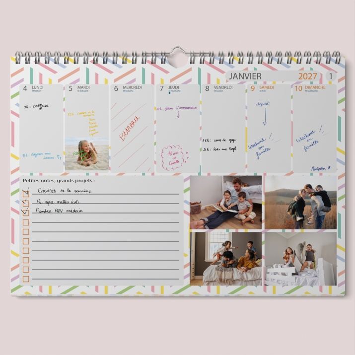 Calendrier photo mural semainier