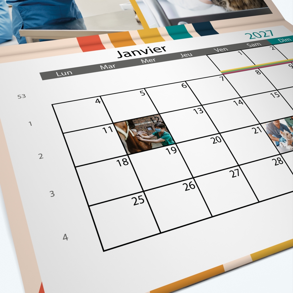 Calendrier agrafé Photo Date