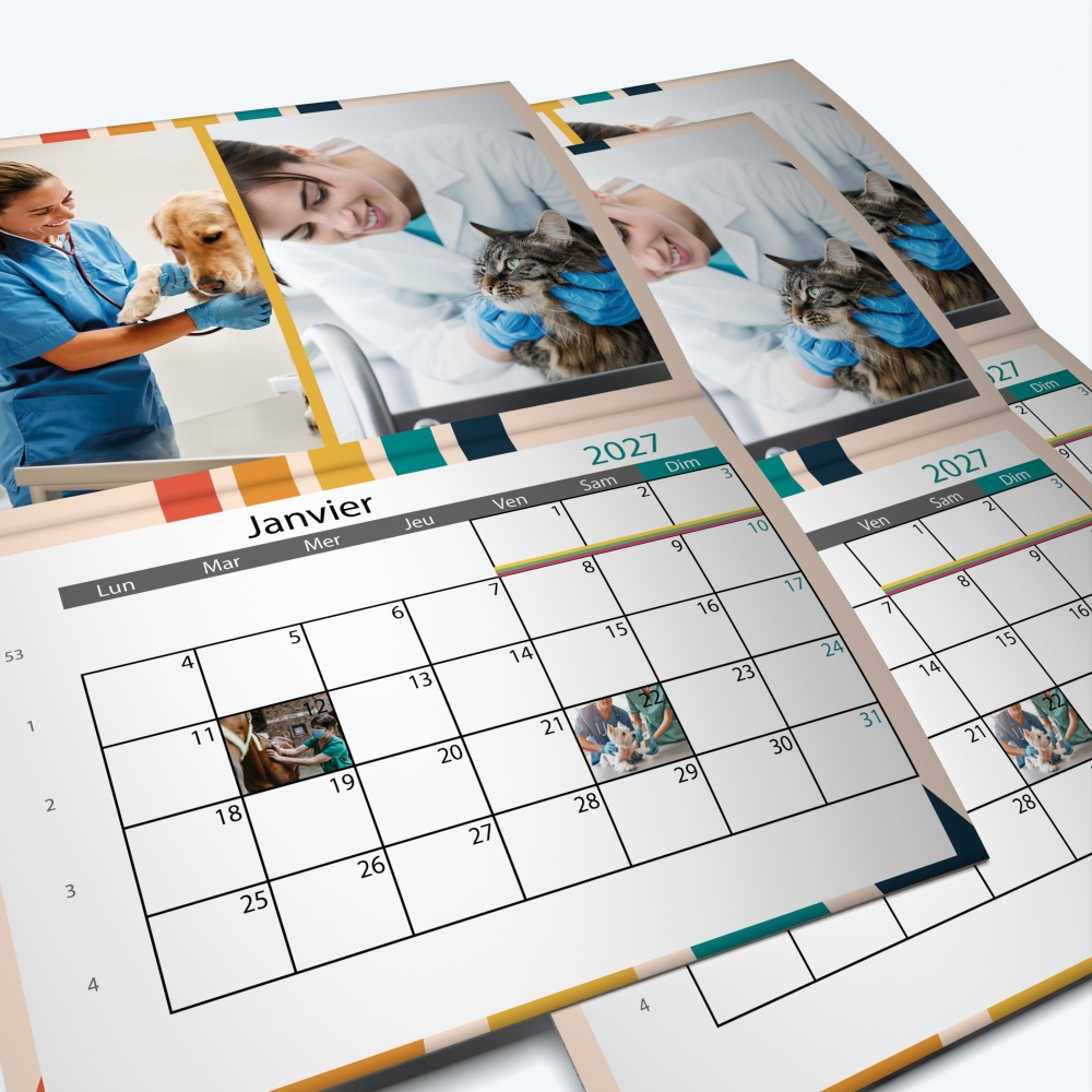 Calendrier agrafé Photo Date