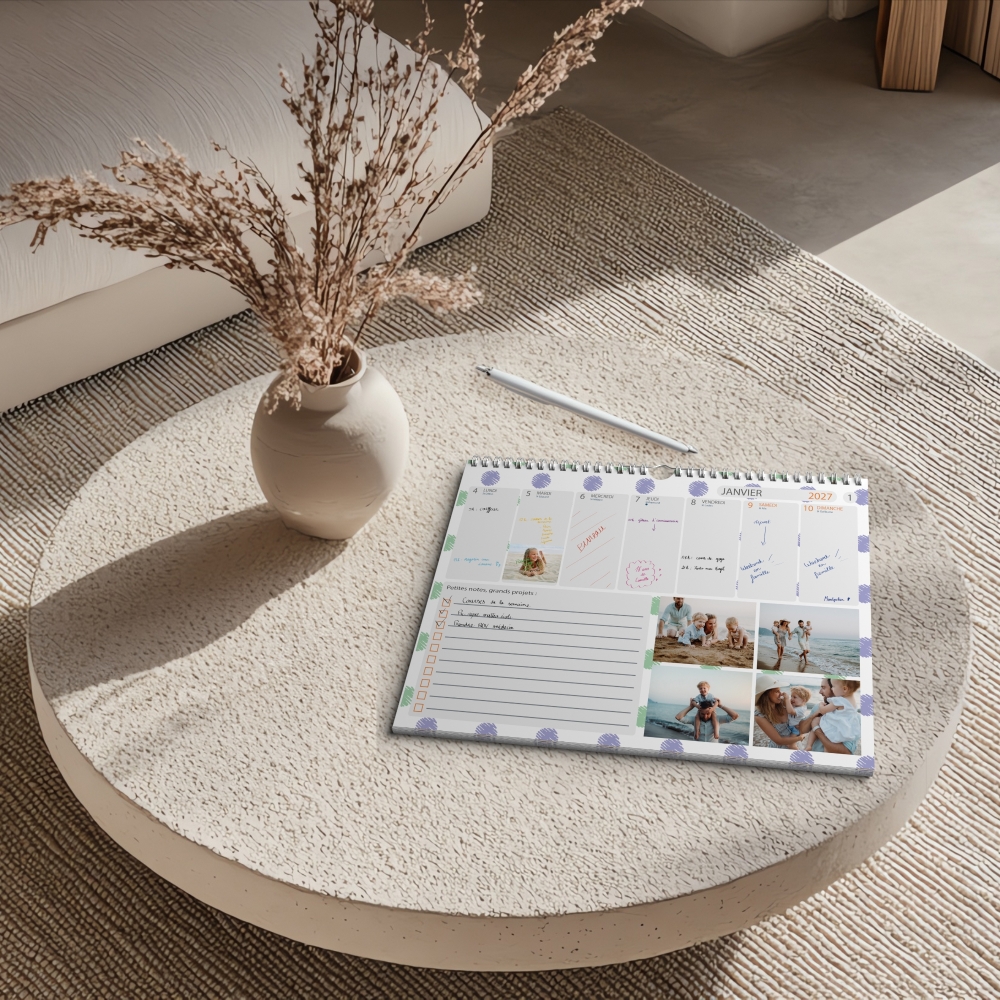 Calendrier photo mural semainier