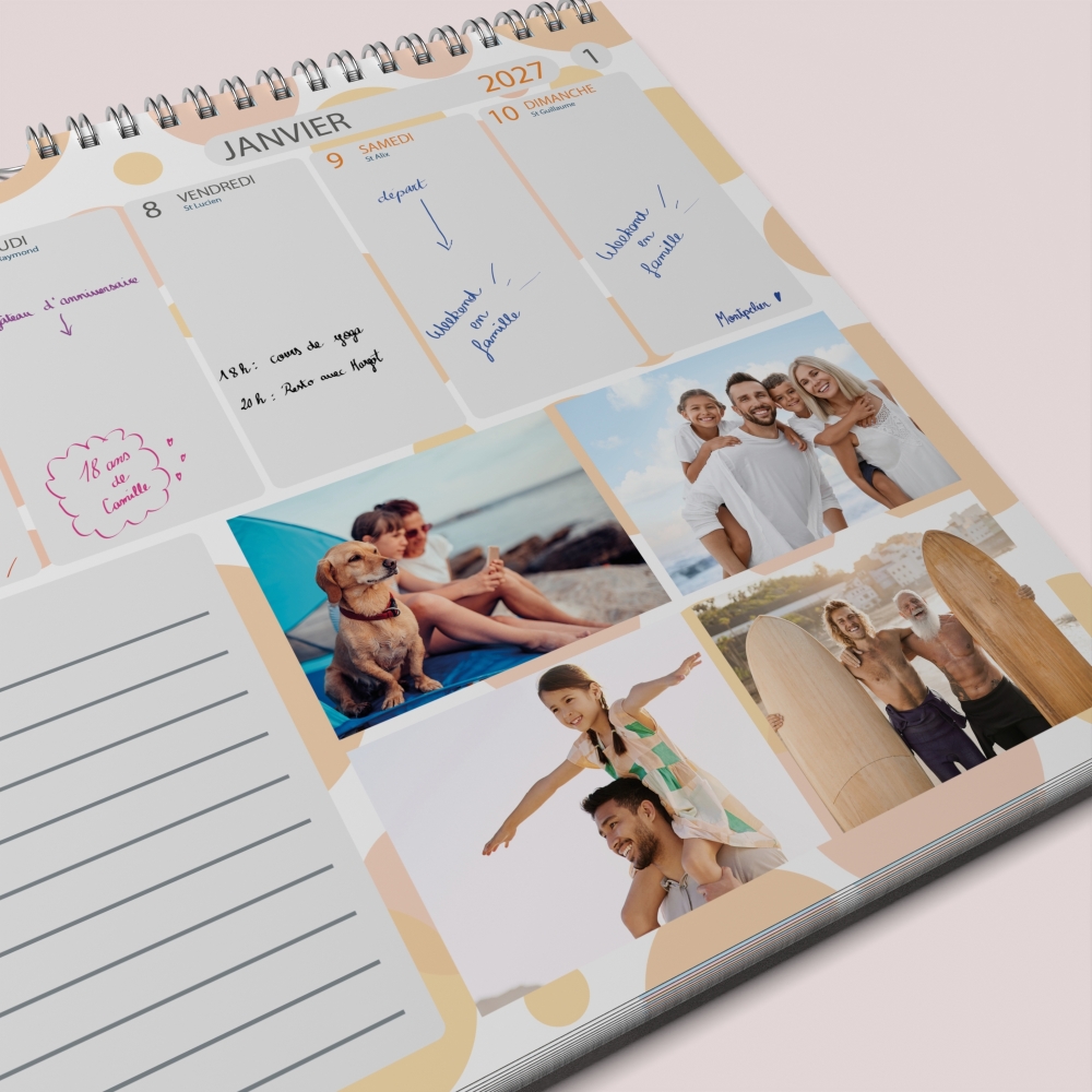 Calendrier photo mural semainier