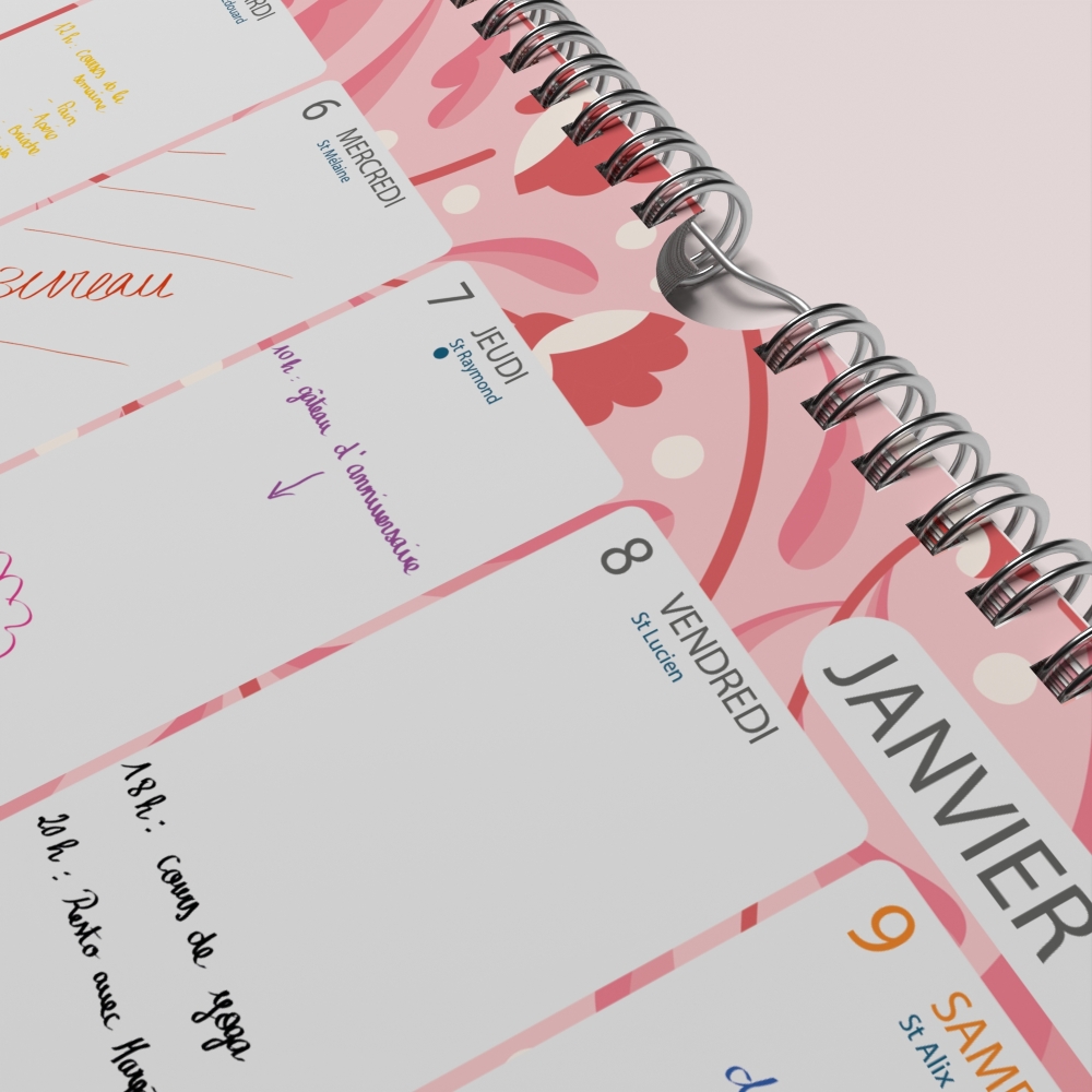 Calendrier photo mural semainier