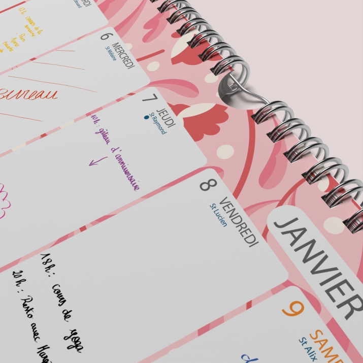 Calendrier photo mural semainier