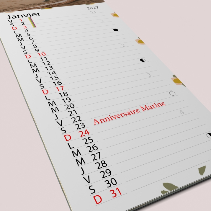 Calendrier photo mural Cuisine