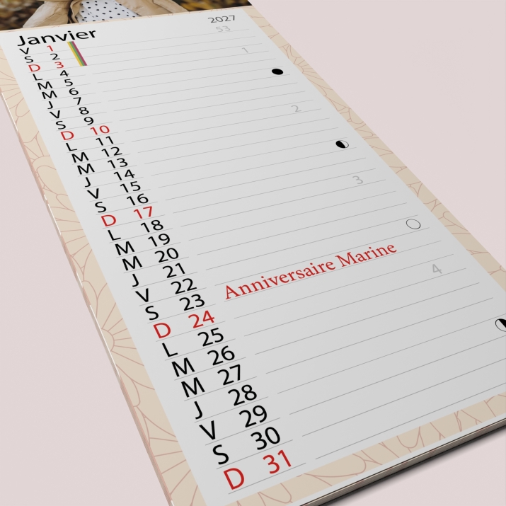 Calendrier photo mural Cuisine