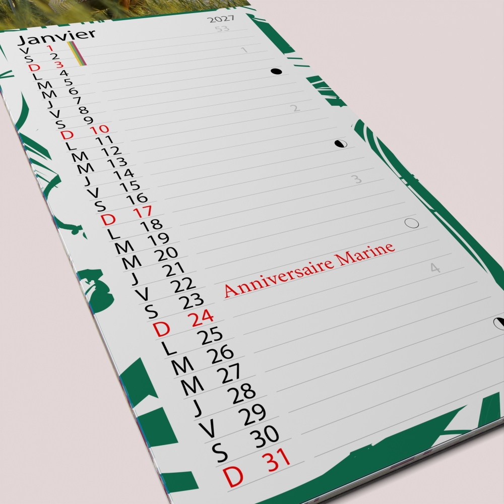 Calendrier photo mural Cuisine