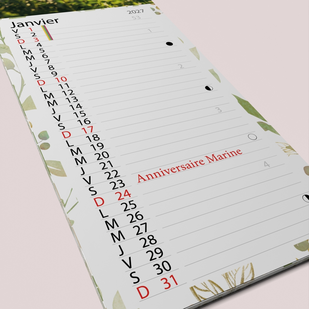 Calendrier photo mural Cuisine