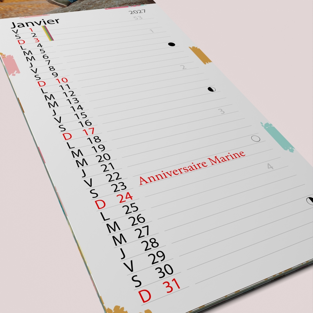 Calendrier photo mural Cuisine