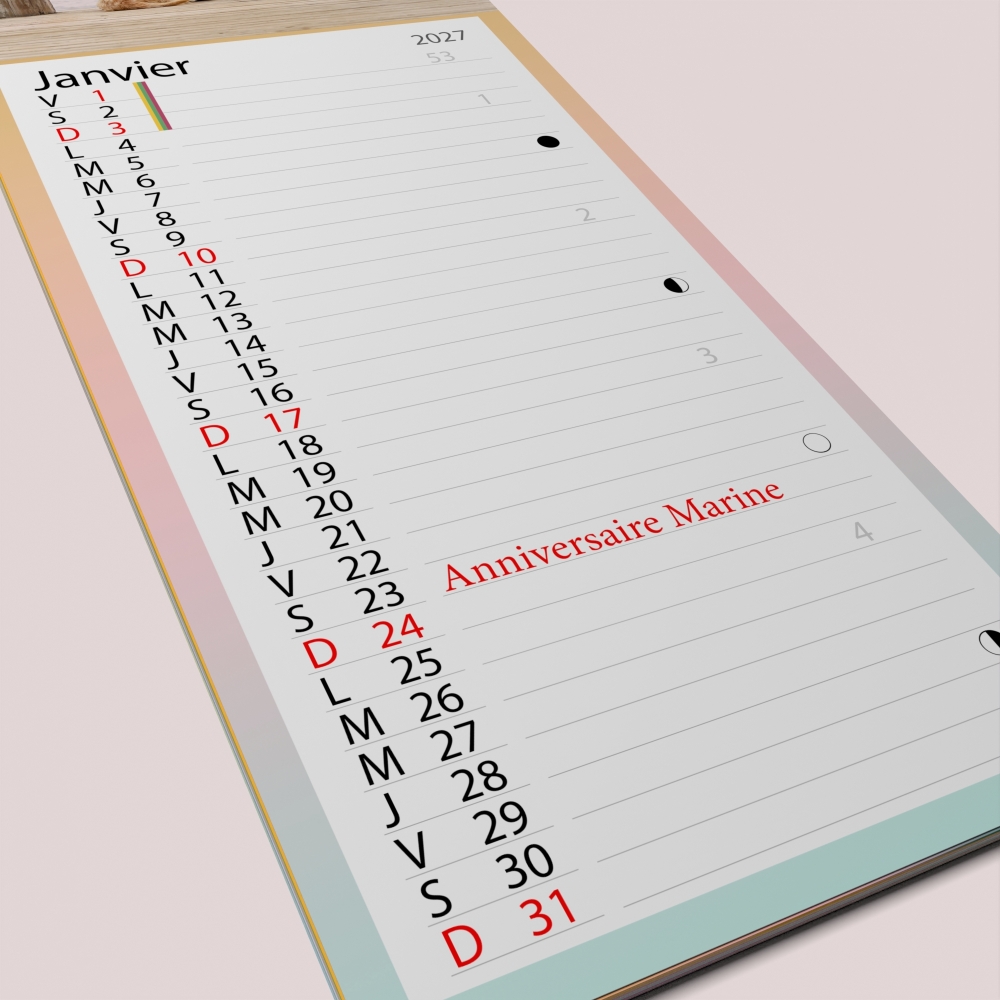 Calendrier photo mural Cuisine