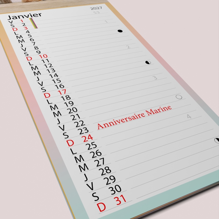 Calendrier photo mural Cuisine