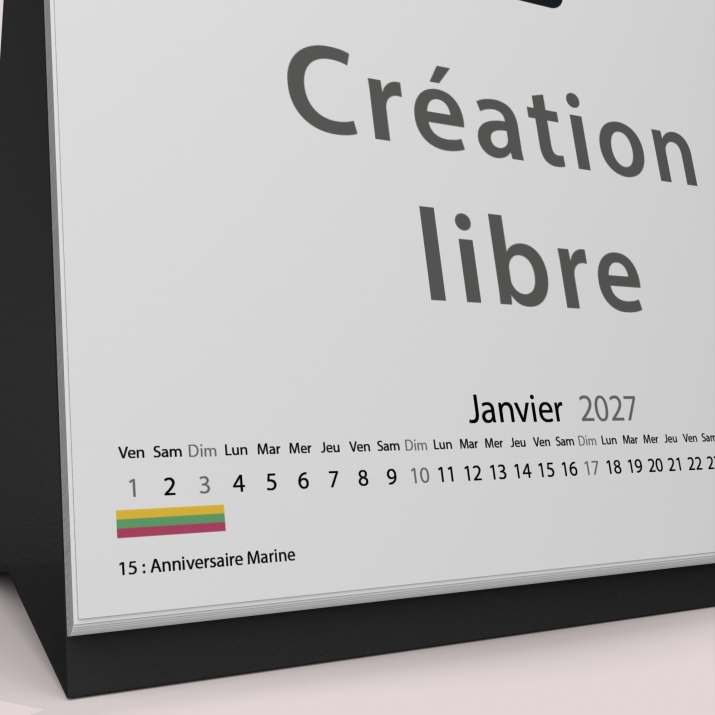 Calendrier LUXE CARRE de bureau