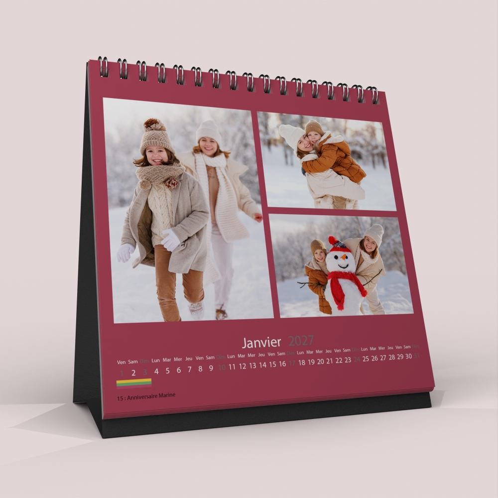 Calendrier LUXE CARRE de bureau