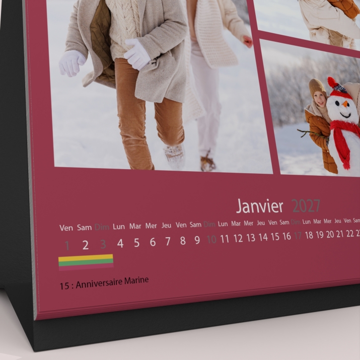 Calendrier LUXE CARRE de bureau