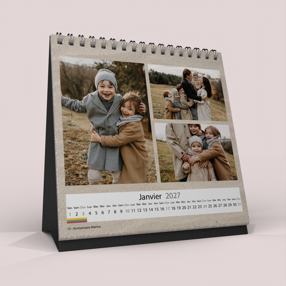 Calendrier LUXE CARRE de bureau