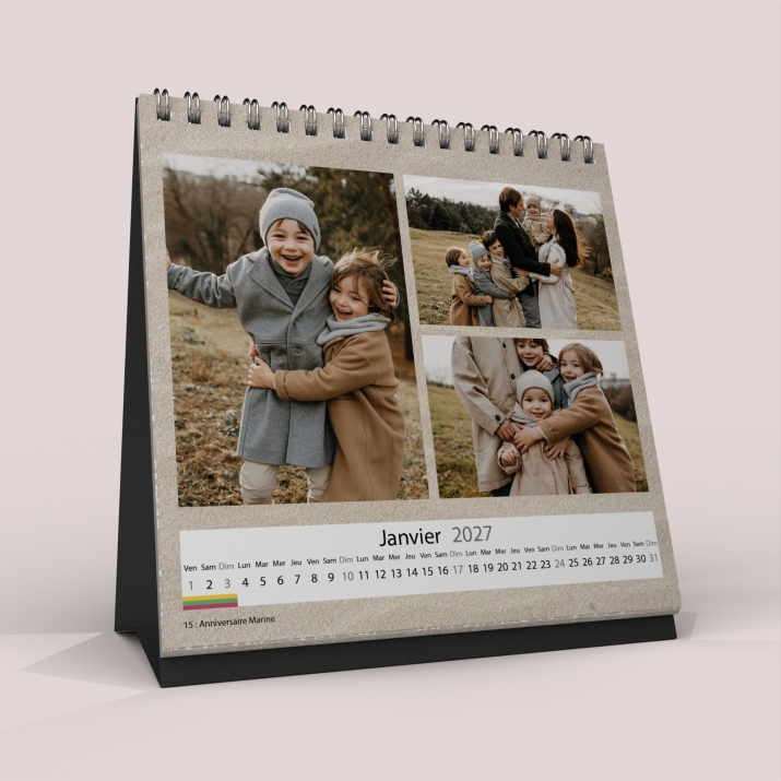 Calendrier LUXE CARRE de bureau